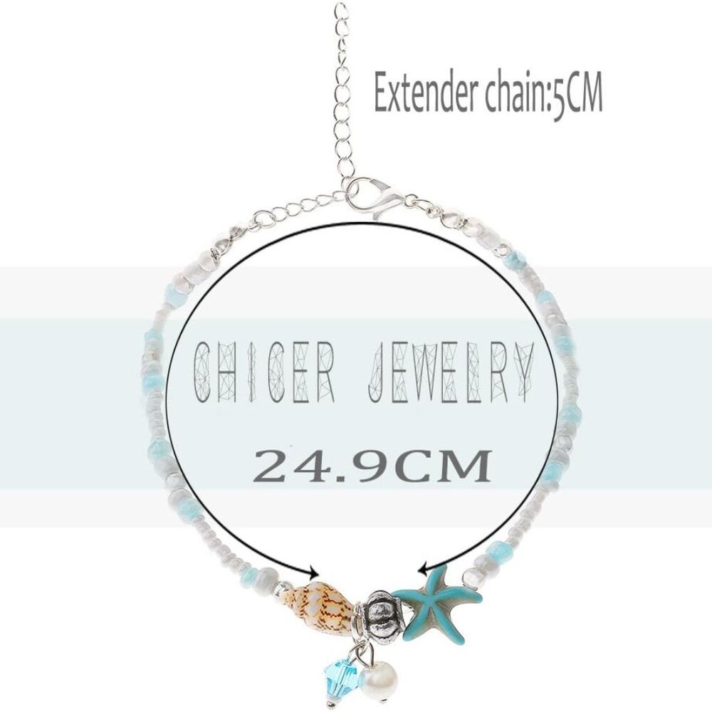 Layered Ankle Bracelets Gold Bohemian Summer Sand Beach Anklet Jewelry for Women - Picture 3 of 7